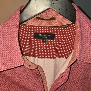 Ted Baker Men's Shirt in Pink and White Pattern